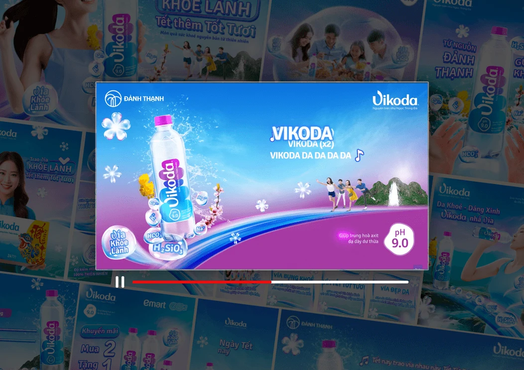 Vikoda seasonal campaign shown on a presentation display